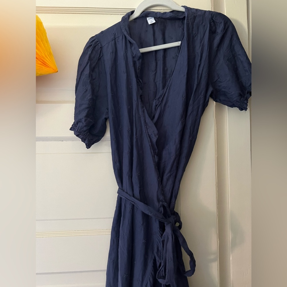 Navy blue wrap dress